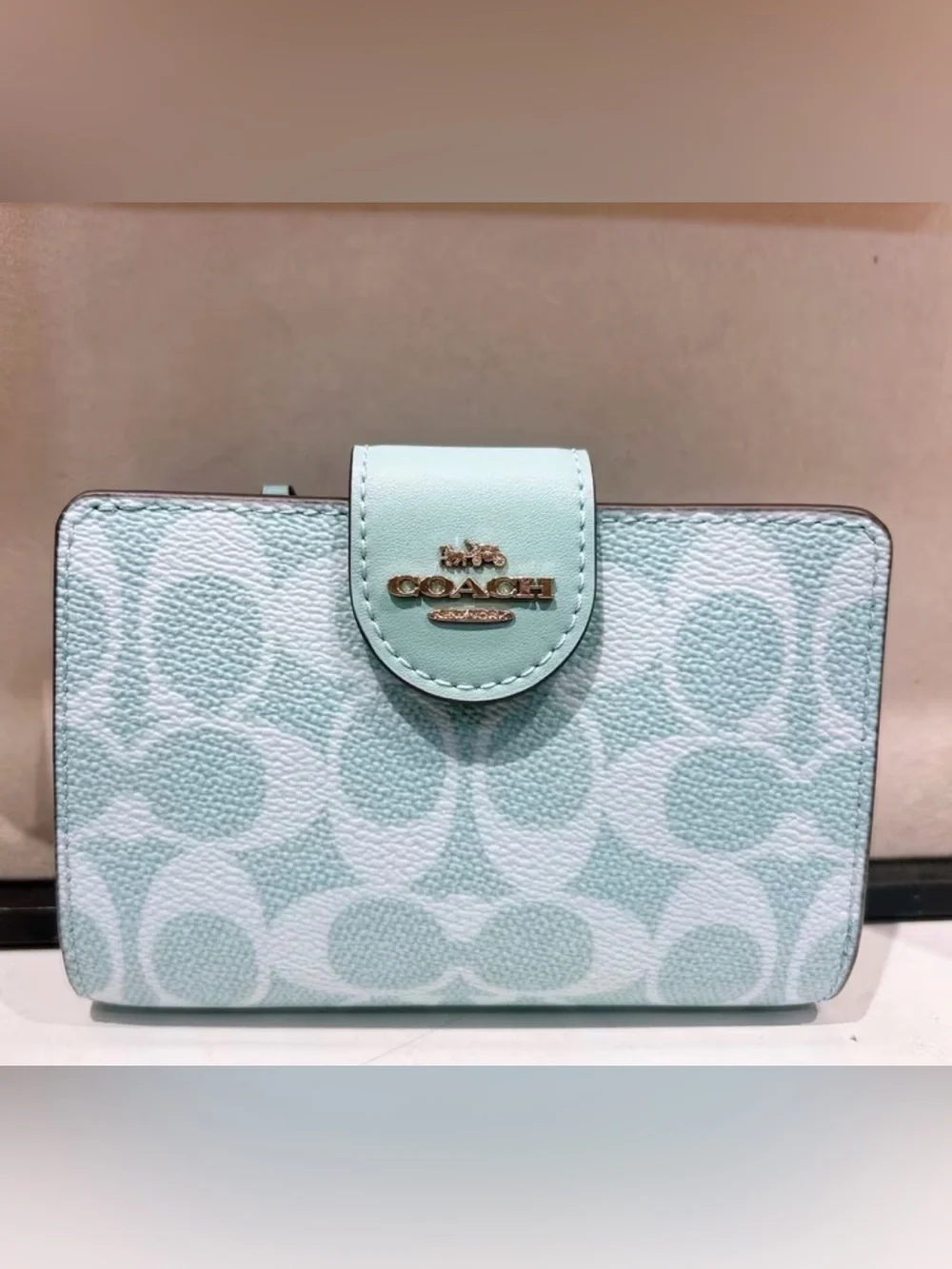 NWT Coach Rowan Satchel Bag & Matching Wallet Set – Light Blue Signature Canvas